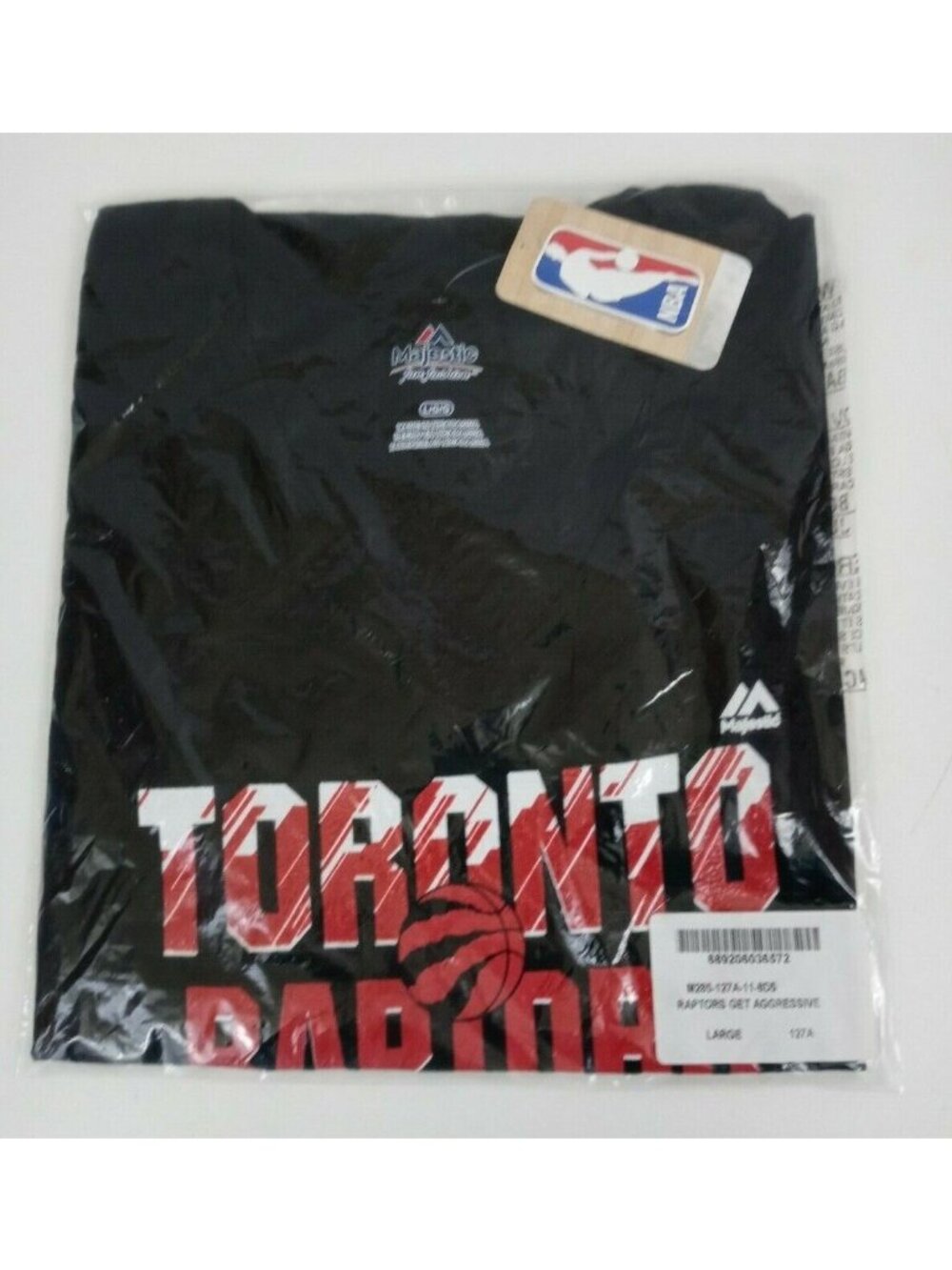 Majestic Fan Fashion NBA Basketball Toronto Raptors Get Aggressive Shirt Size L